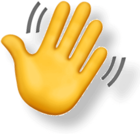 Yellow waving hand emoji